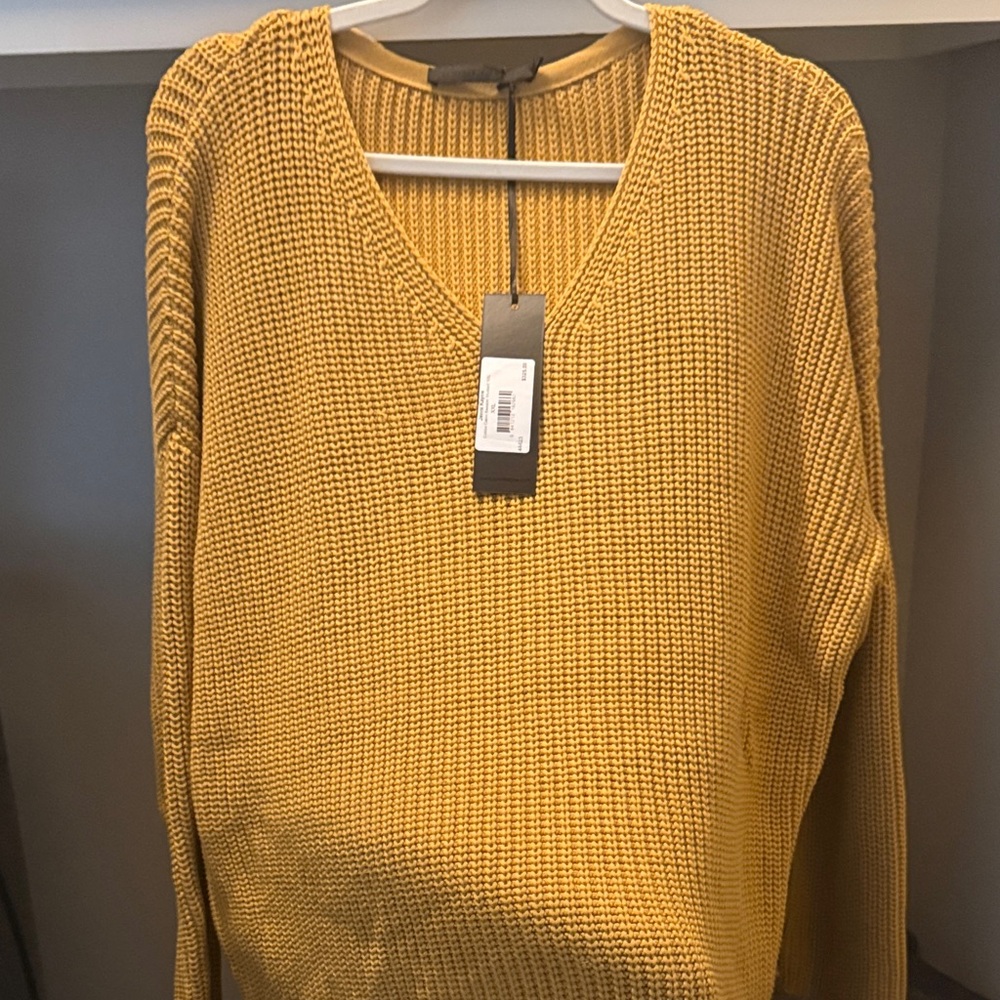Jenni Kayne Mustard V-Neck Sweater